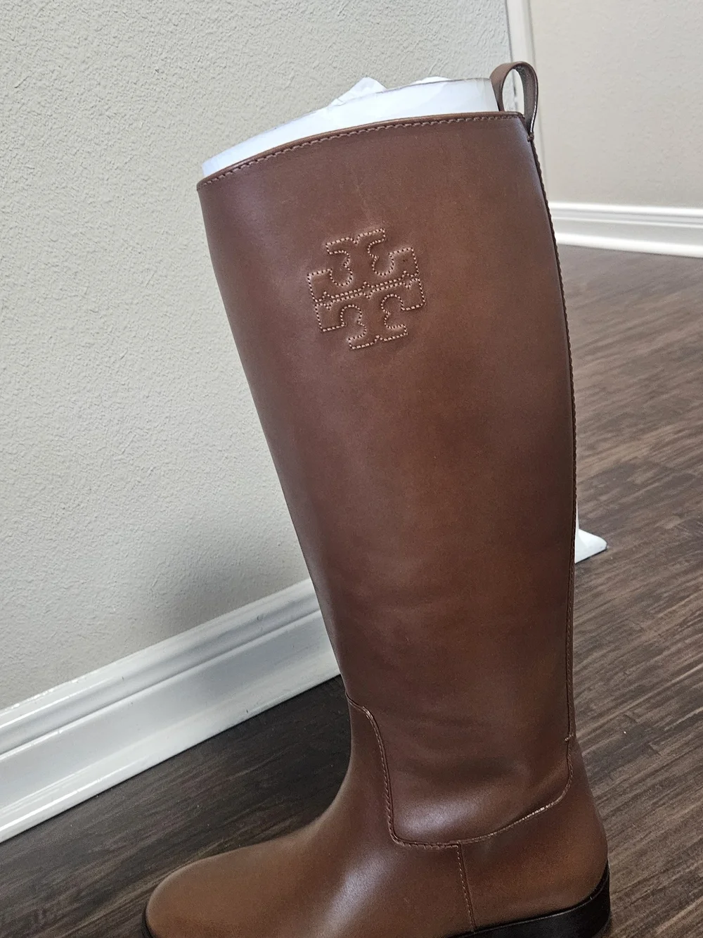 Tory Burch Cognac Leather Over-the-Knee Riding Boots
